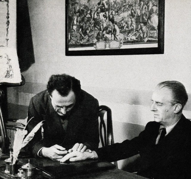 Pietro Orlandini con il compositore Malipiero nel 1946