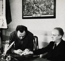 Pietro Orlandini con il compositore Malipiero nel 1946